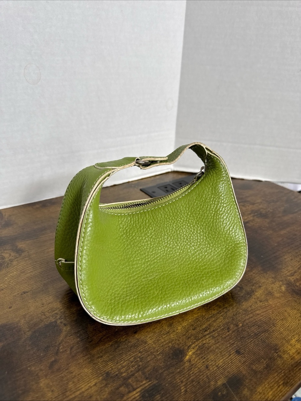 Cole Haan Micro Hobo Handbag Purse Leather in Green USED Good Condition